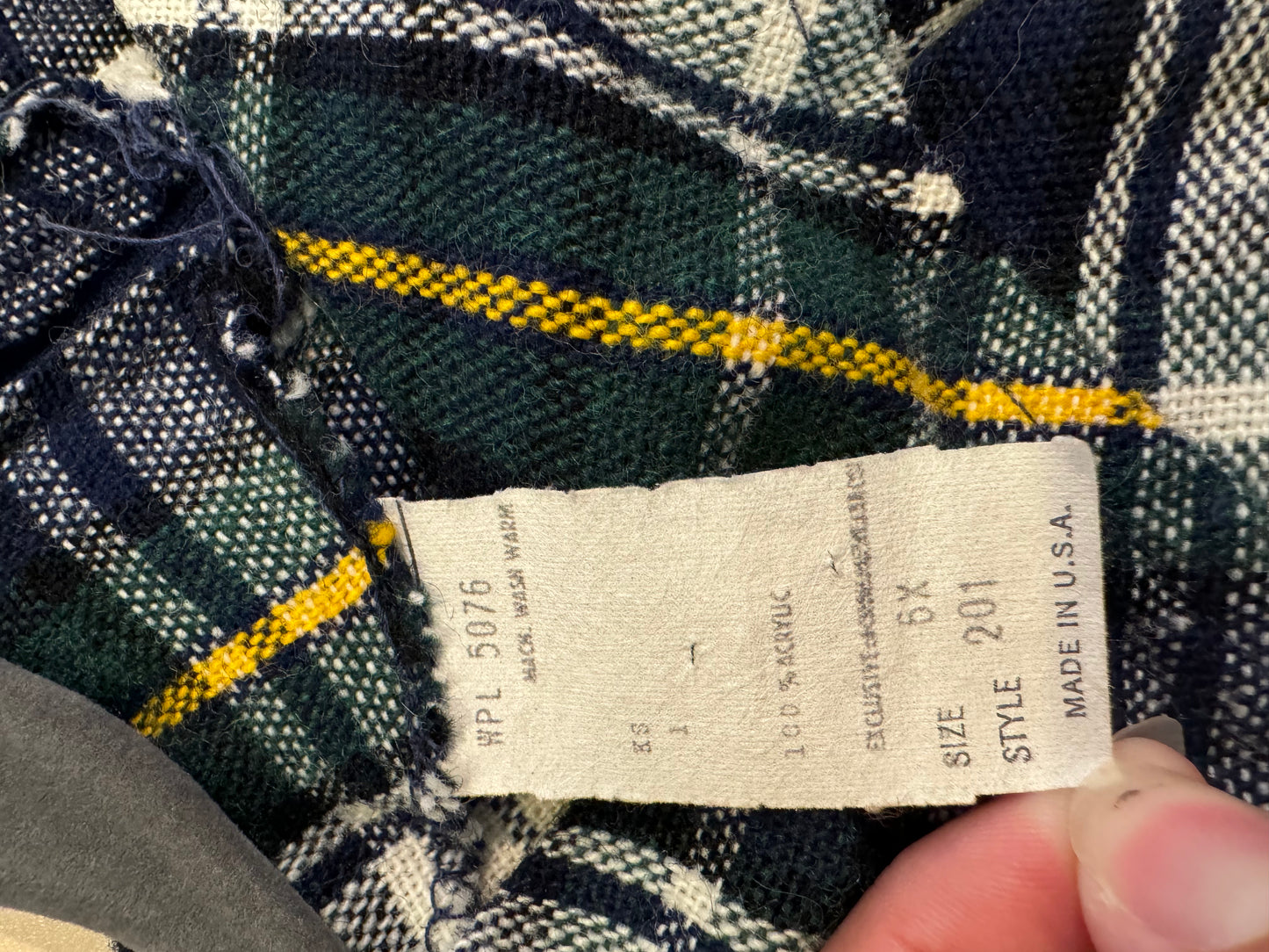 Vintage Plaid Acrylic Size 6 Dress